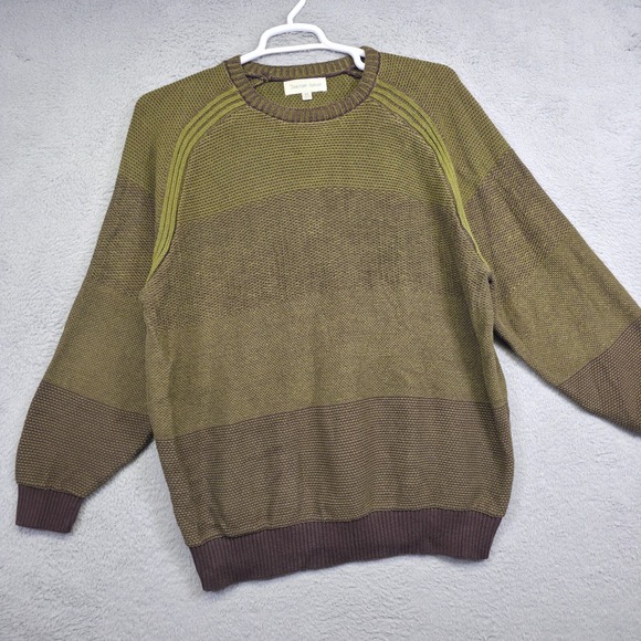 Territory Ahead Sweater Men XL Brown Olive Raglan Sleeve Textured Knit Cabincore - Picture 1 of 15